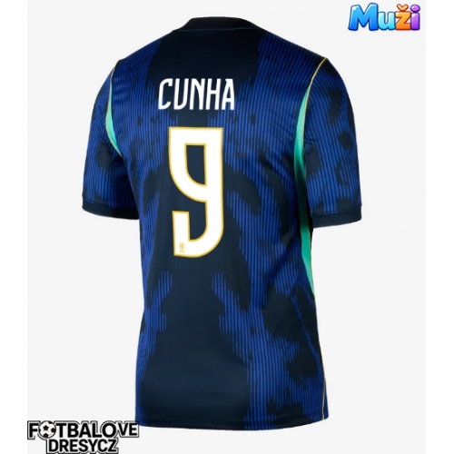 Brazílie Matheus Cunha #9 Venkovní Dres MS 2026 Krátký Rukáv Brazílie Matheus Cunha #9 Venkovní Dres MS 2026 Krátký Rukáv